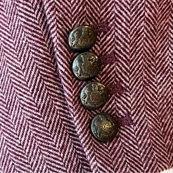 Banana Republic Tweed Blazer Women's Jacket Wine - Purple Wool Blend - Picture 8 of 13